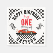 Fast One Race Car Boy 1e verjaardagsfeestje Servet (Voorkant)