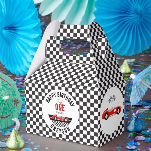 Fast One Race Car Boy 1st Birthday Party Bedankdoosjes (Feest)