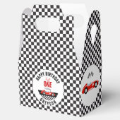 Fast One Race Car Boy 1st Birthday Party Bedankdoosjes (Geopend)