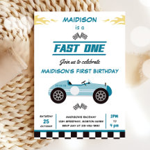 Fast One Race Car Boy 1st Birthday Party