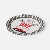 Fast One Race Car Boy 1st Birthday Party Papieren Bordje (Gekanteld)