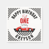 Fast One Race Car Boy 1st Birthday Party Servet (Voorkant)