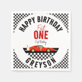 Fast One Race Car Boy 1st Birthday Party Servet (Voorkant)