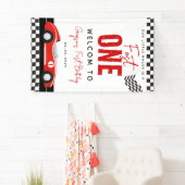 Fast One Race Car Boy 1st Birthday Party Spandoek (Insitu)