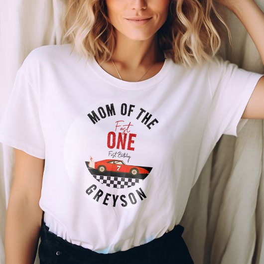 Fast One Race Car Boy 1st Birthday Party T-shirt