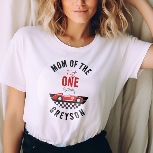 Fast One Race Car Boy 1st Birthday Party T-shirt