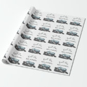 Fast One Race Car First Birthday Cadeaupapier (Uitgerold)