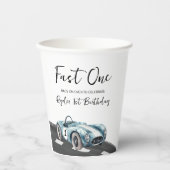 Fast One Race Car First Birthday Papieren Bekers (Voorkant)