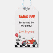Fast One Race Car Party Verjaardag Dank u Label Cadeaulabel (Voorkant)