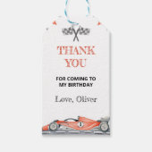 Fast One Race Car Party Verjaardag Dank u Label Cadeaulabel (Voorkant)