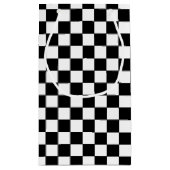Fast ONE | Race Flag Checkered Birthday Gift Bag Klein Cadeauzakje (Achterkant)