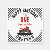 Fast One Race Motorcycle 1st Birthday Party Servet (Voorkant)