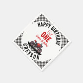 Fast One Race Motorcycle 1st Birthday Party Servet (Hoek)