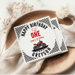 Fast One Race Motorcycle 1st Birthday Party Servet