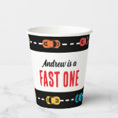 Fast One Race Track Jongens Verjaardagsfeest Papieren Bekers (Achterkant)