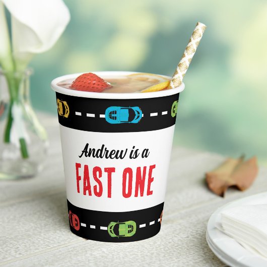 Fast One Race Track Jongens Verjaardagsfeest Papieren Bekers