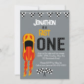 Fast ONE racecar thema 1e verjaardagsfeest Kaart (Voorkant)