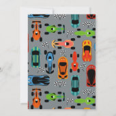 Fast ONE racecar thema 1e verjaardagsfeest Kaart (Achterkant)