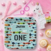 Fast ONE racecar thema 1e verjaardagsfeest Papieren Bordje (Feest)