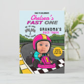 Fast ONE Racer Pink Birthday  Kaart (Staand voorkant)