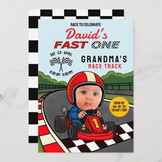 Fast ONE Racer Verjaardag Kaart (Voorkant / Achterkant)