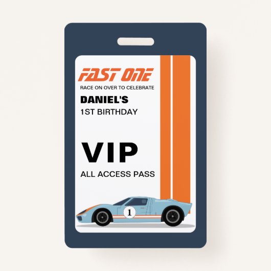 Fast One Racer's VIP passeert verjaardagsuitnodigi Badge (Voorkant)