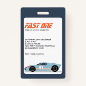 Fast One Racer's VIP passeert verjaardagsuitnodigi Badge (Achterkant)
