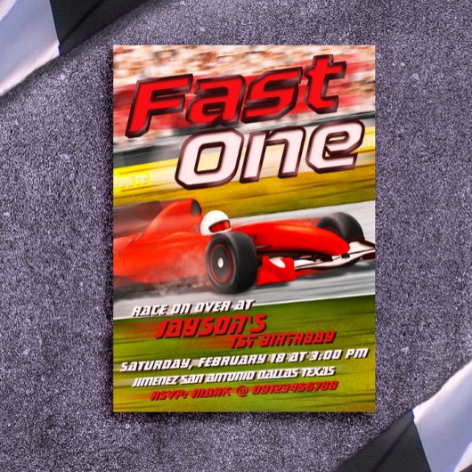 Fast One Racing 1e Verjaardag Kaart