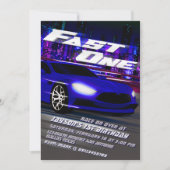 Fast One Racing 1e Verjaardag uitnodiging (Voorkant)