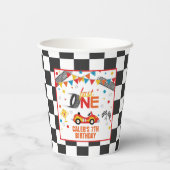Fast One Racing Birthday Party Cup Papieren Bekers (Achterkant)