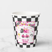 Fast One Racing Birthday Party Cup - Roze Papieren Bekers (Voorkant)
