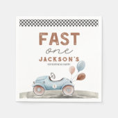 Fast One Racing Car Blue Boy 1e verjaardag Servet (Voorkant)