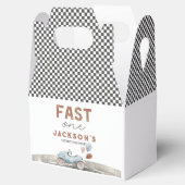 Fast One Racing Car Blue Boy 1e verjaardag Welkom Bedankdoosjes (Geopend)