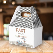 Fast One Racing Car Blue Boy 1e verjaardag Welkom Bedankdoosjes