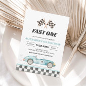 Fast One Racing Car  eerste verjaardag Kaart