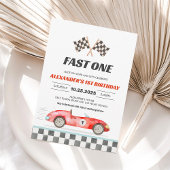 Fast One Racing Car  eerste verjaardag Kaart