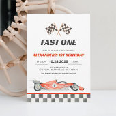 Fast One Racing Car  eerste verjaardag Kaart