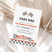 Fast One Racing Car  eerste verjaardag Kaart