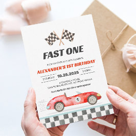 Fast One Racing Car eerste verjaardag Kaart