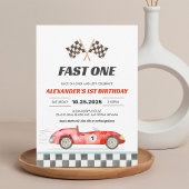 Fast One Racing Car  eerste verjaardag Kaart