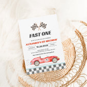 Fast One Racing Car  eerste verjaardag Kaart