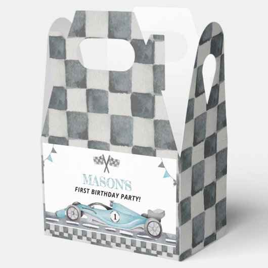 Fast One Racing Car Verjaardagsfeestje Favor Box Bedankdoosjes (Geopend)