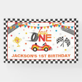 Fast One Racing First Birthday Banner (Horizontaal)