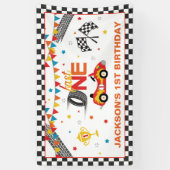 Fast One Racing First Birthday Banner (Verticaal)