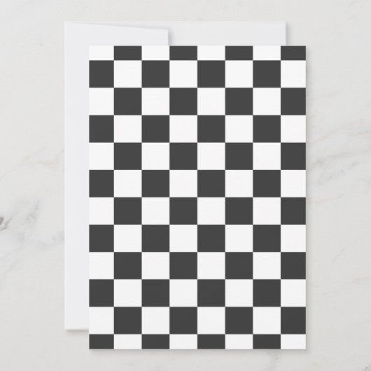 Fast One Racing First Birthday Invitation - White Kaart (Achterkant)