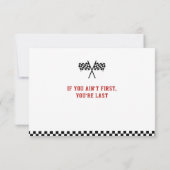 Fast One Racing Minimalist 1e verjaardag Bedankkaart (Achterkant)