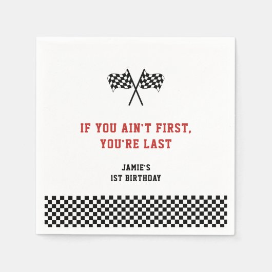 Fast One Racing Minimalist 1e verjaardag Servet (Voorkant)