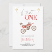 Fast ONE Red Dirt Bike Verjaardag uitnodiging (Voorkant)