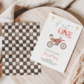 Fast ONE Red Dirt Bike Verjaardag uitnodiging