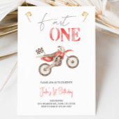 Fast ONE Red Dirt Bike Verjaardag uitnodiging
